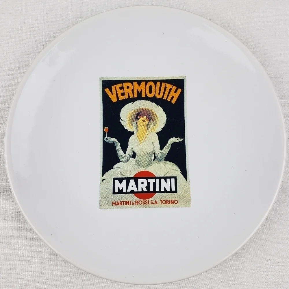Pottery Barn Rare 2002 Vintage Movie Poster Liquor Salad Dessert Plates 4 Set #2